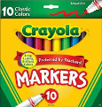 Crayola Markers Broad Assorted Colors 10 Pack